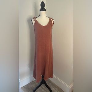 Tempo Paris Orange Linen Dress Size S/M